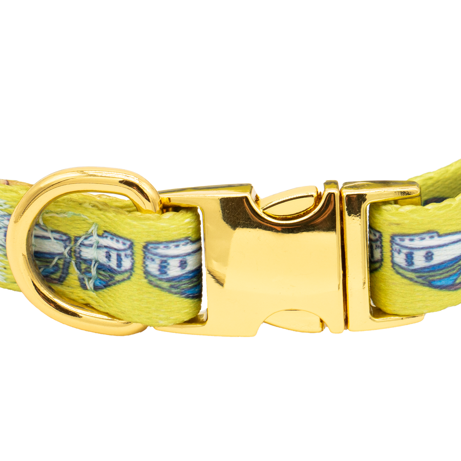 Citron Tugs Pet Collar, Xs