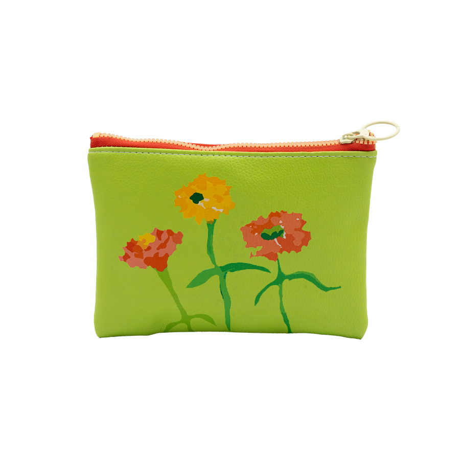 Citron Zinnias Moon Pouch Bag