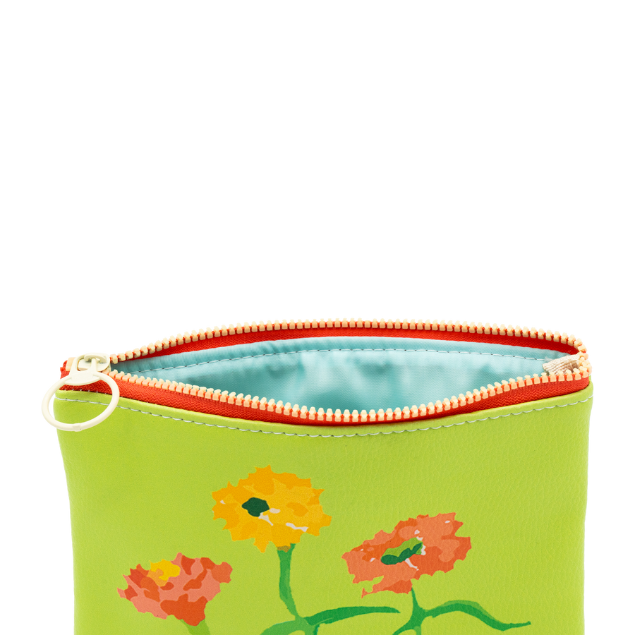 Citron Zinnias Moon Pouch Bag