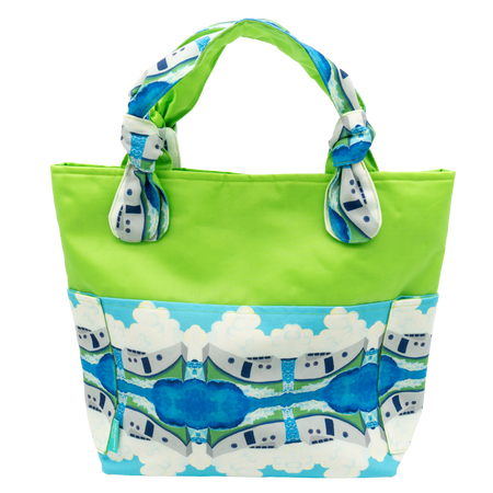 Clouds and Tugs/Lime Outside Bag