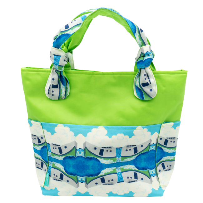 Clouds and Tugs/Lime Outside Bag