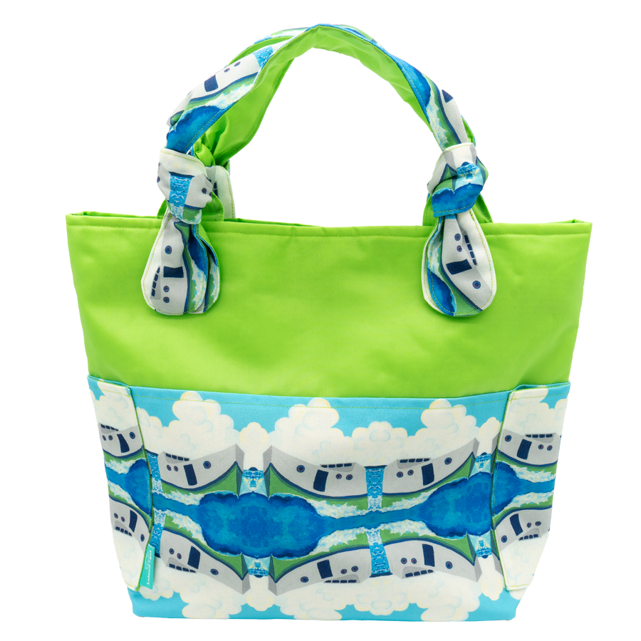 Clouds and Tugs/Lime Outside Bag