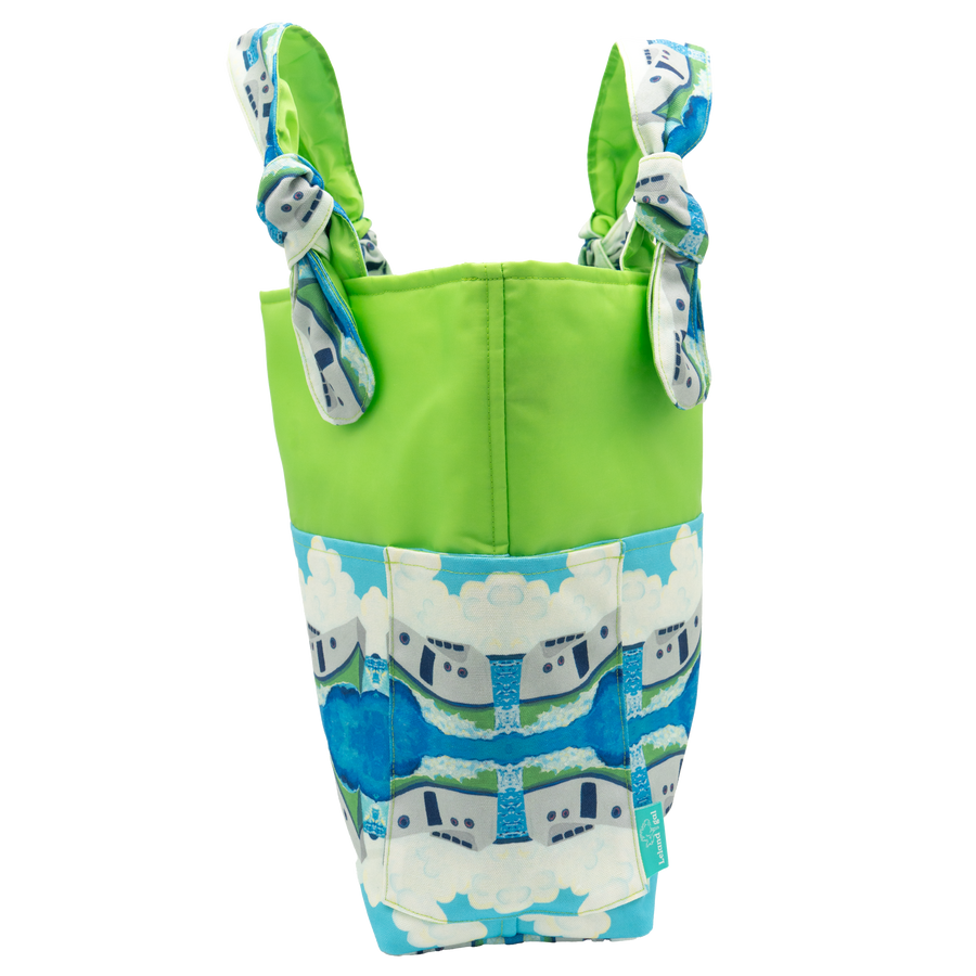 Clouds and Tugs/Lime Outside Bag