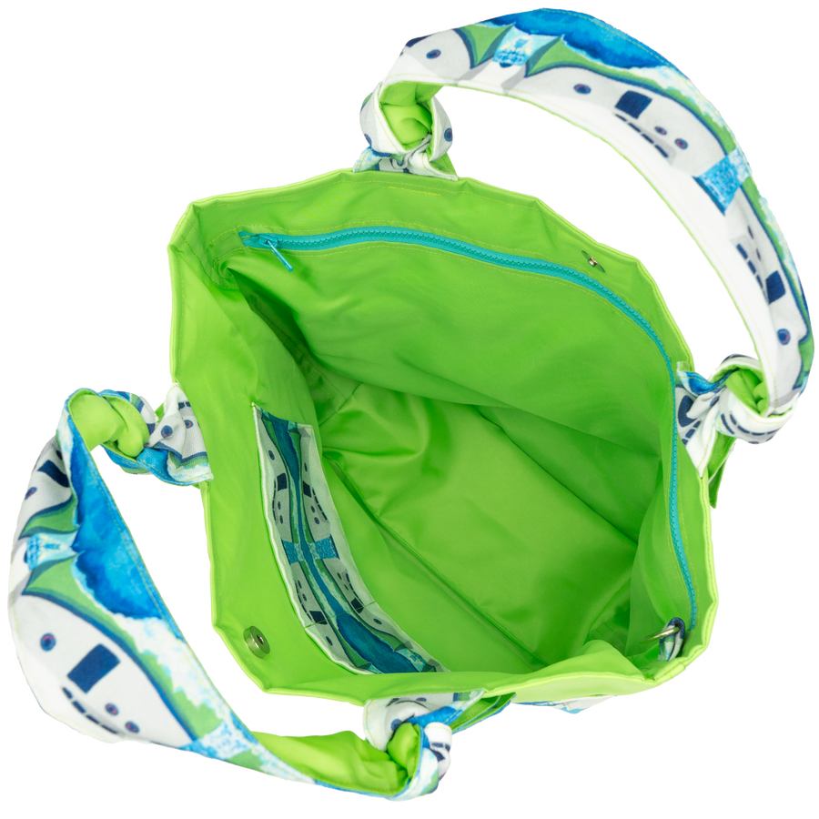 Clouds and Tugs/Lime Outside Bag