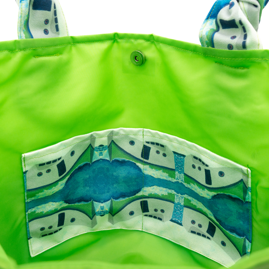 Clouds and Tugs/Lime Outside Bag