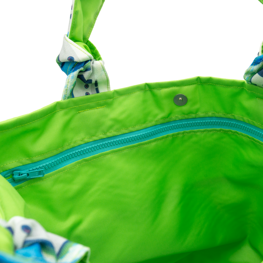 Clouds and Tugs/Lime Outside Bag