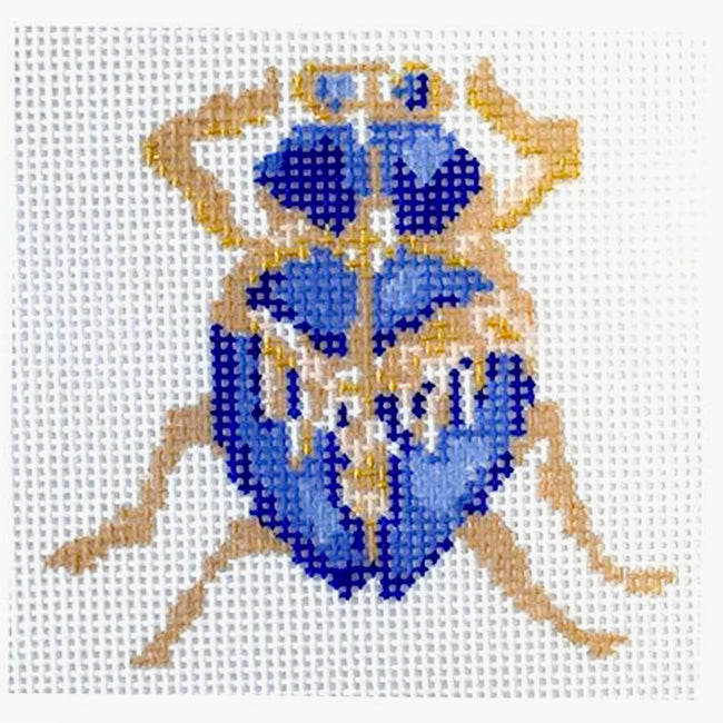 Cobalt Scarab Needlepoint Canvas