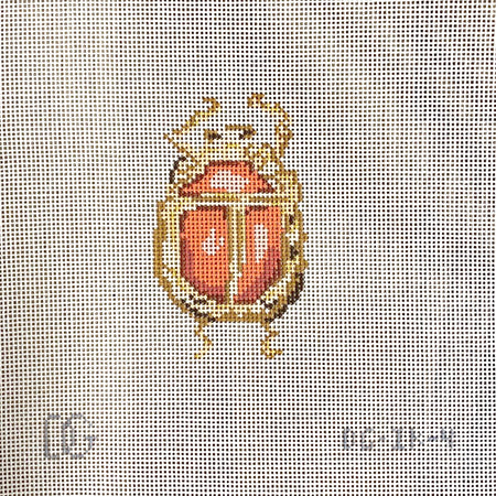 Coral Scarab Needlepoint Canvas