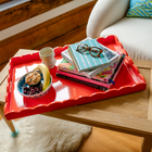 Turquoise Lacquered Island Tray, Large