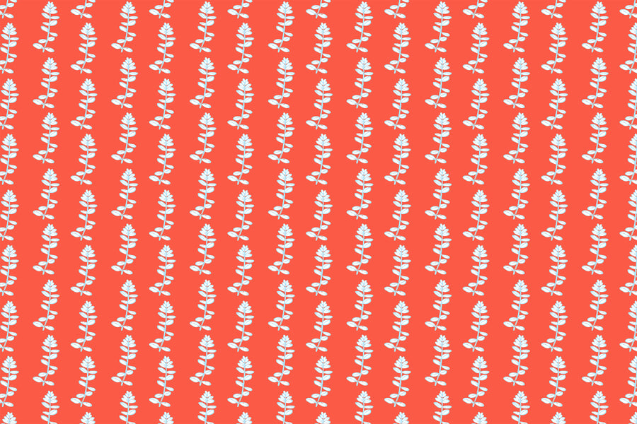 Coral Simply Boxwood Fabric