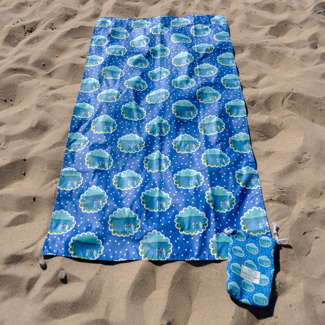Cornflower Patriotic Sail Beach Towel