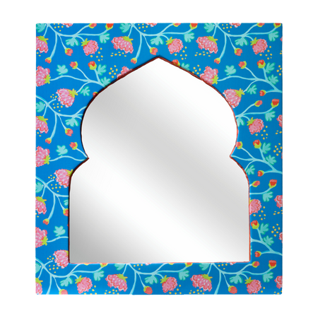 Cornflower Peony Waltz Upholstered Mirror
