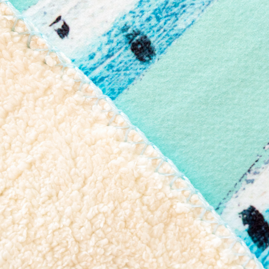 Cyan Birch Stripe Sherpa