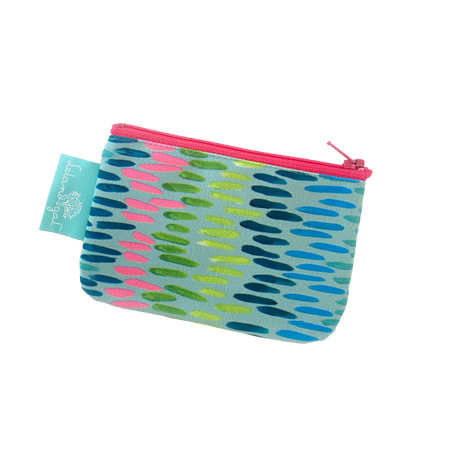 Cyan Northern Lights Canvas Zip Change Purse