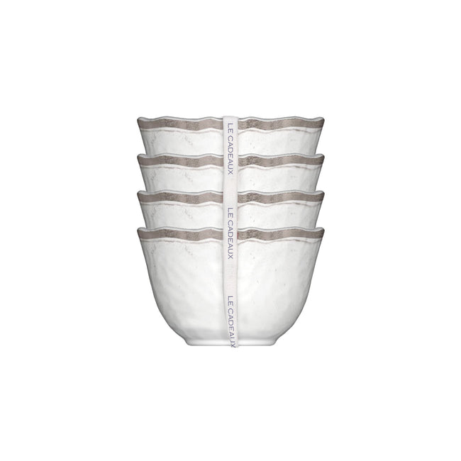White Rustica Dessert Bowls (Set of 4)