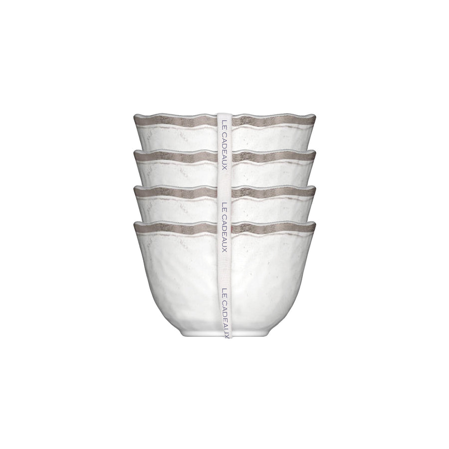 White Rustica Dessert Bowls (Set of 4)