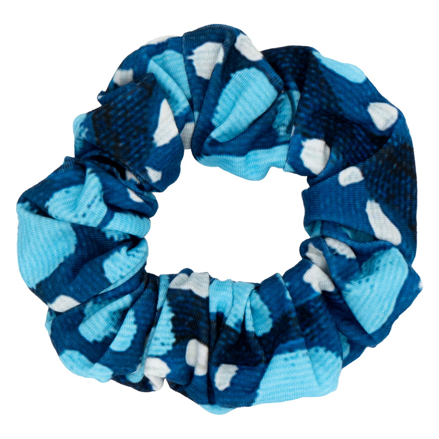 Deep Blue Glittering Diamonds Scrunchie