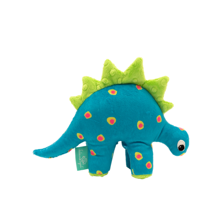 Dino Baby Lovey in Turquoise Dots and Citron Fin