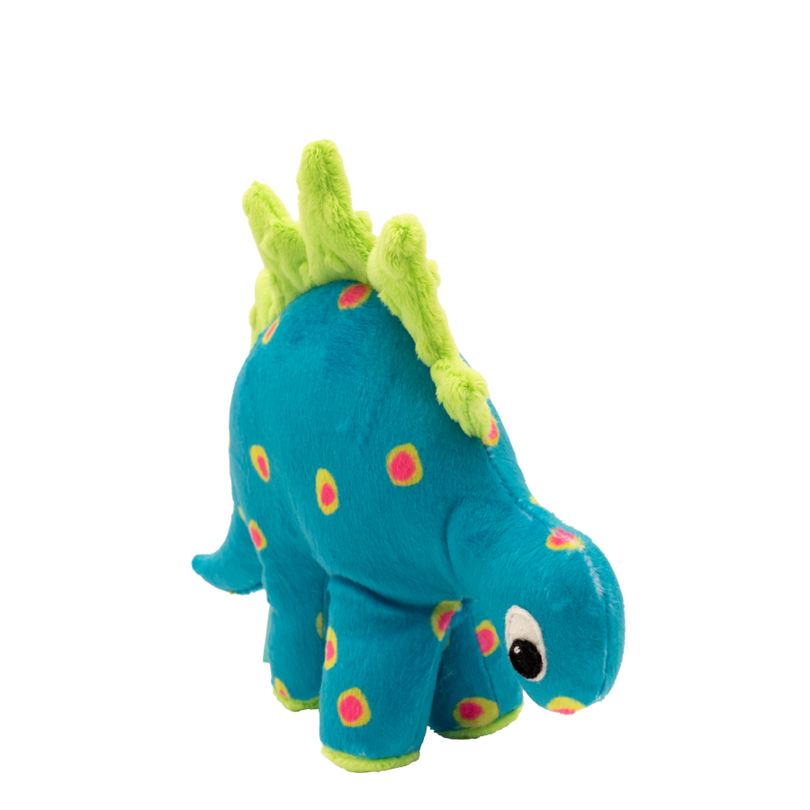 Dino Baby Lovey in Turquoise Dots and Citron Fin