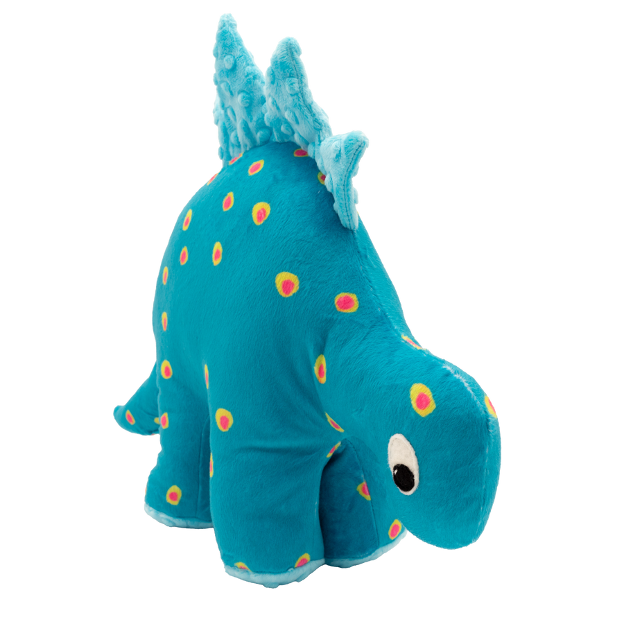 Dino Dad Lovey in Turquoise Dots and Blue Fin