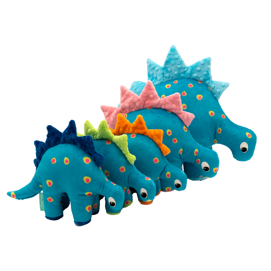 Dino Baby Lovey in Turquoise Dots and Orange Fin