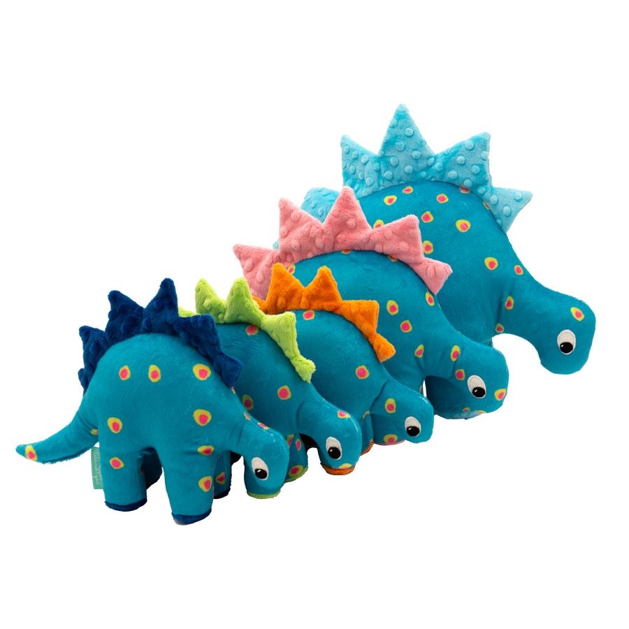 Dino Baby Lovey in Turquoise Dots and Citron Fin