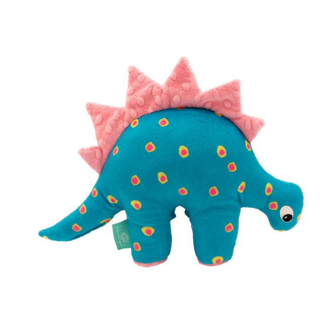 Dino Mom Lovey in Turquoise Dots and Pink Fin