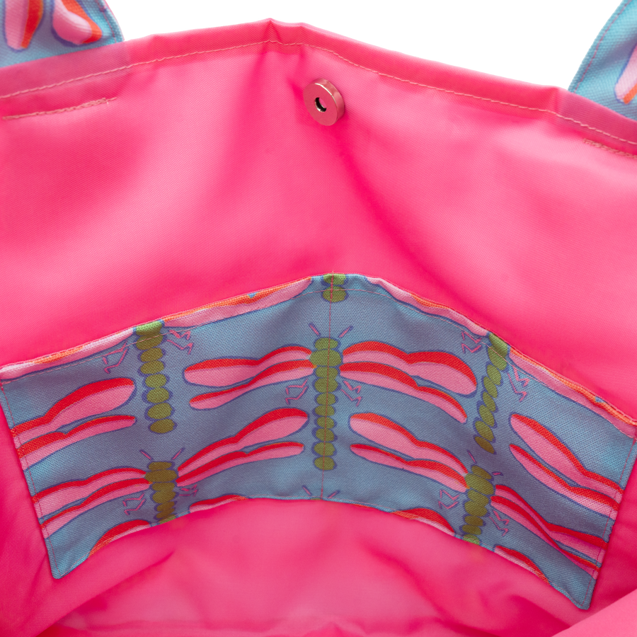 Waterfall Dragonflies/Pink Outside Bag
