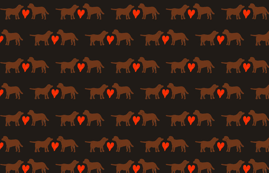 Mink with Hearts Puppy Love Fabric