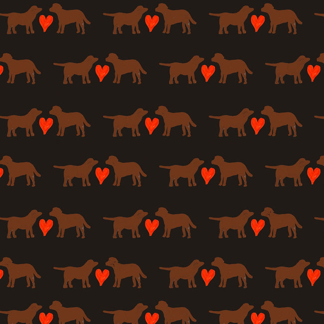 Mink with Hearts Puppy Love Fabric
