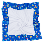 French Blue Summer Sail with White Minky Baby Blankie