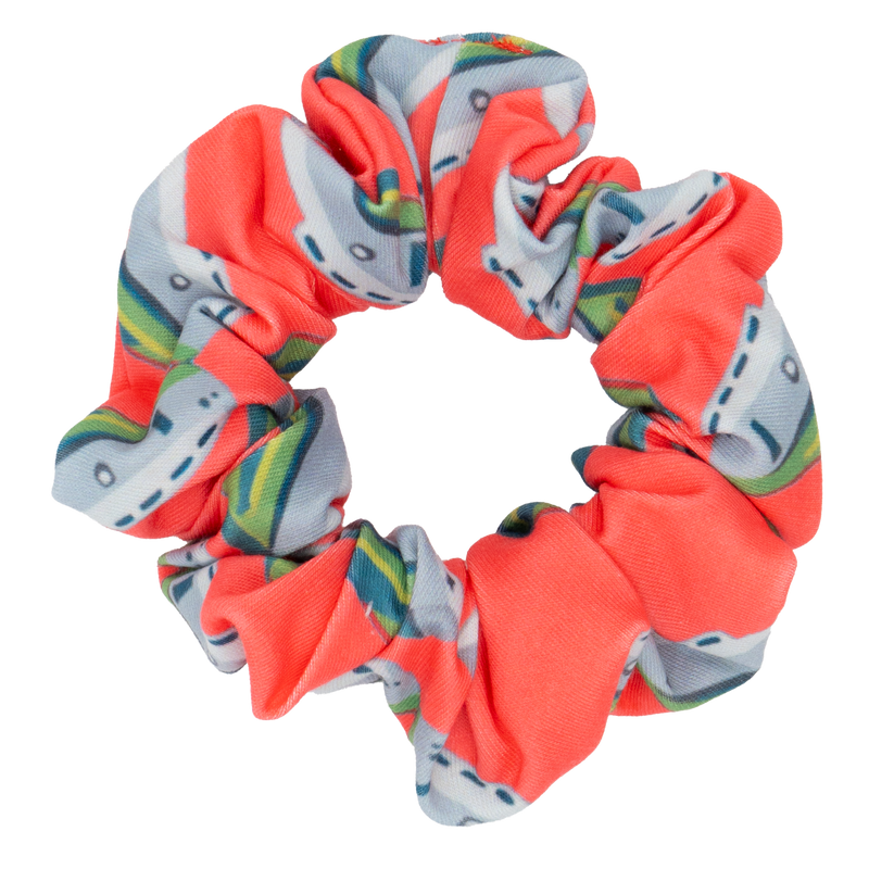Geranium Tug Lattice Scrunchie