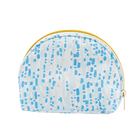White Glittering Diamond Puffy Half Moon Pouch