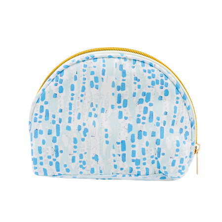 White Glittering Diamond Puffy Half Moon Pouch