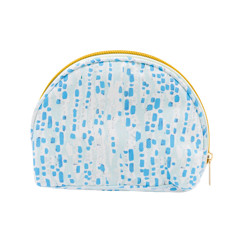 White Glittering Diamond Puffy Half Moon Pouch