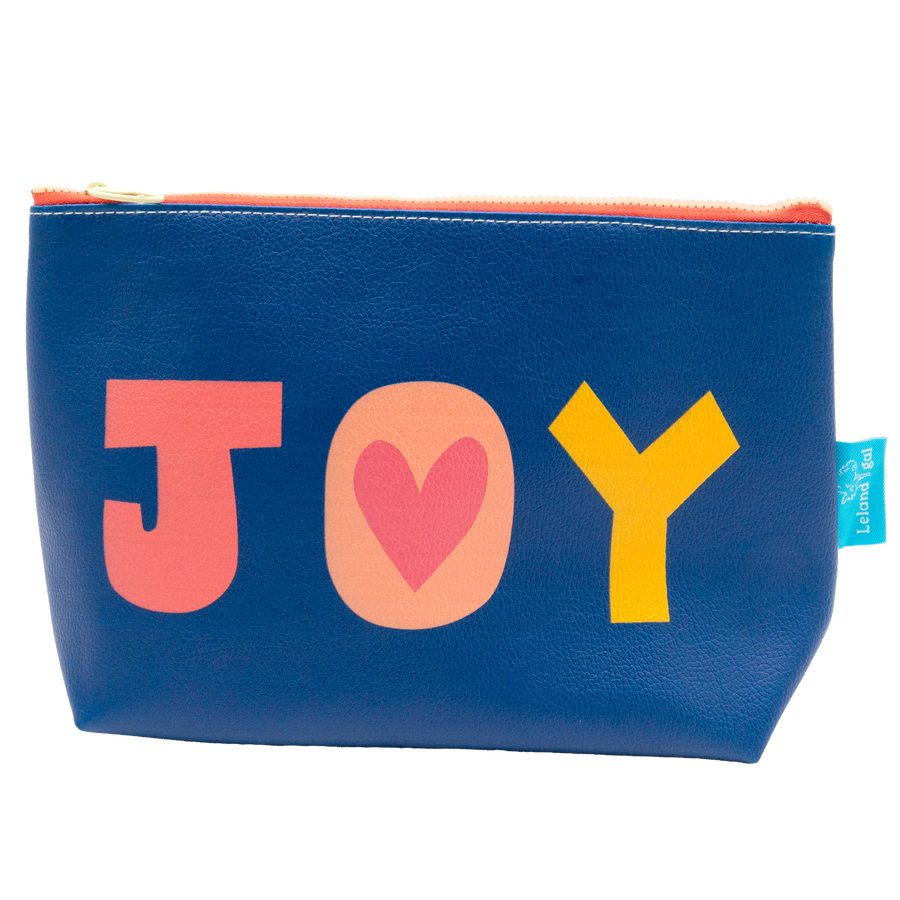 Navy JOY Eco-Leather Ditty Bag