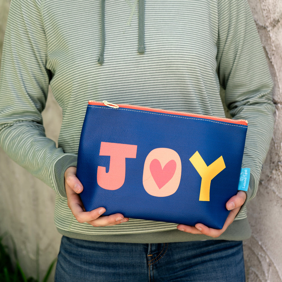 Navy JOY Eco-Leather Ditty Bag