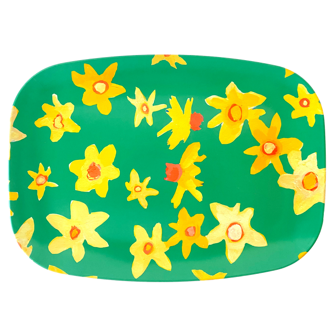 Jade Daffodil Disco Melamine Platter