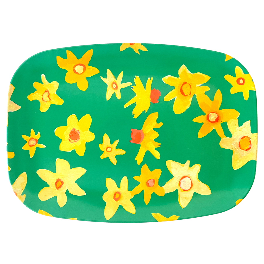 Jade Daffodil Disco Melamine Platter