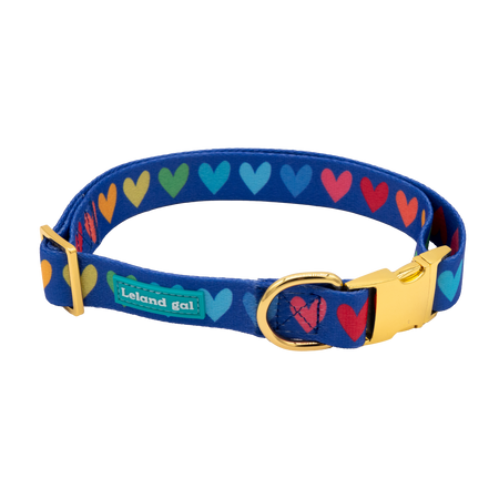 Sapphire Joyful Hearts Pet Collar, Lg