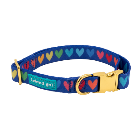 Sapphire Joyful Hearts Pet Collar, Med