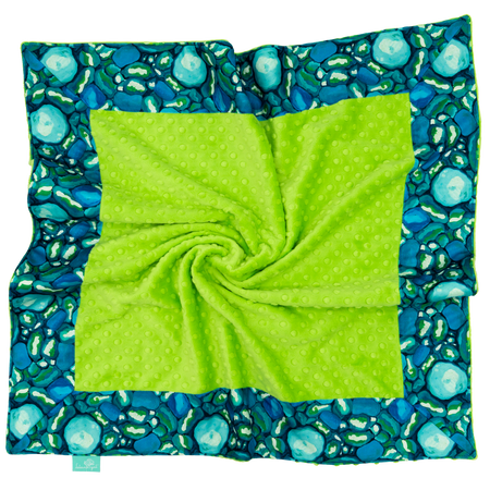 Leland Blue with Dark Lime Minky Baby Blankies