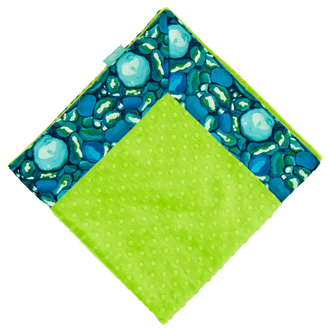 Leland Blue with Dark Lime Minky Baby Blankies