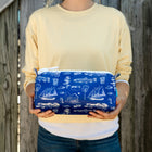 Navy Leland Toile Eco-Leather Dopp