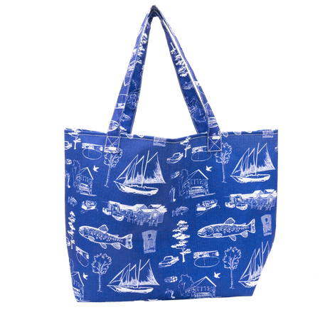 Sapphire Leland Toile Packable Tote