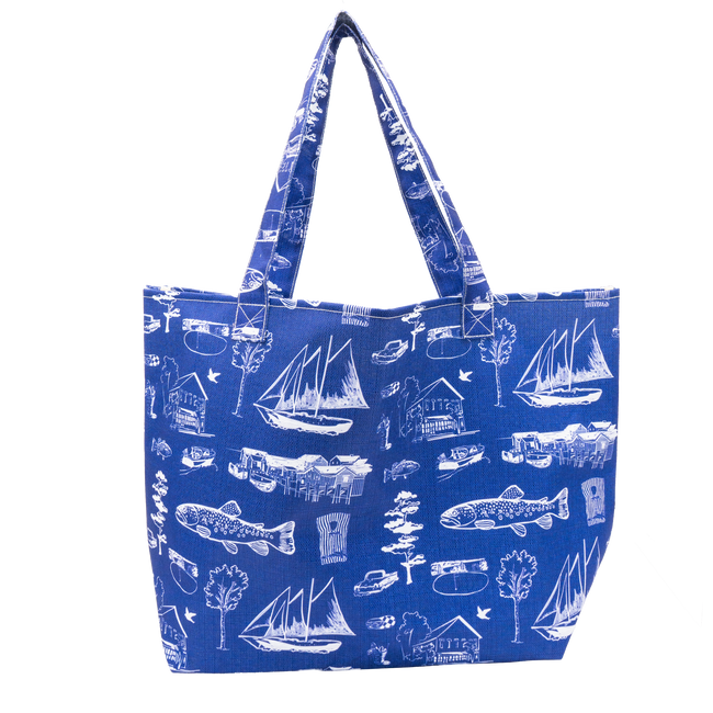 Sapphire Leland Toile Packable Tote