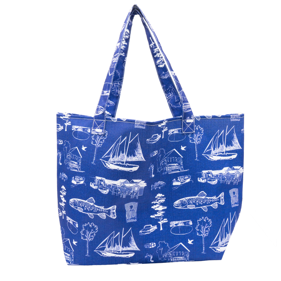 Sapphire Leland Toile Packable Tote