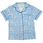 Powder Blue Leland Toile Cotton PJ Short Set