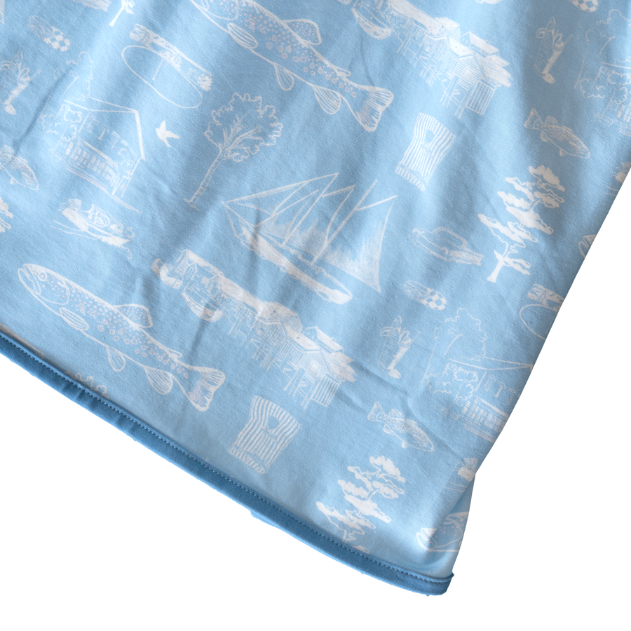 Powder Blue Leland Toile Robe