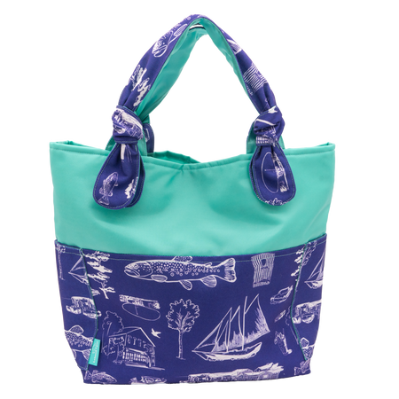 Sapphire Leland Toile/Aqua Outside Bag